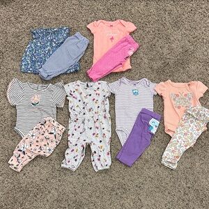 6 Baby Girl Spring/Summer Outfits 3-6 Months